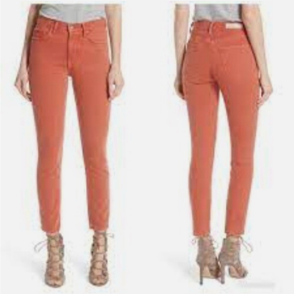 GRLFRND Karolina Button fly Skinny Orange Ankle & Cropped Denim Jeans sz 28